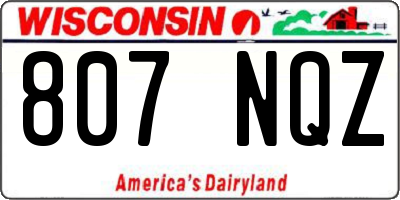 WI license plate 807NQZ