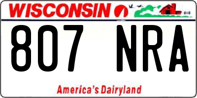 WI license plate 807NRA