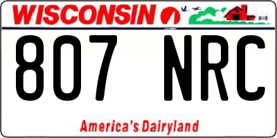 WI license plate 807NRC