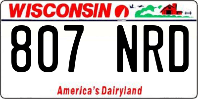 WI license plate 807NRD