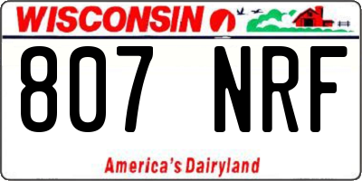 WI license plate 807NRF