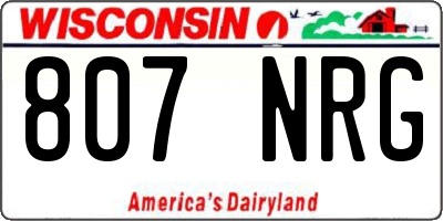 WI license plate 807NRG