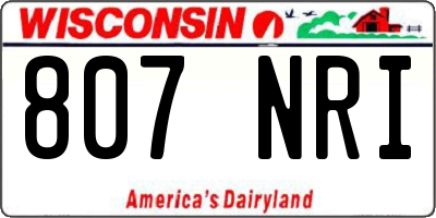 WI license plate 807NRI