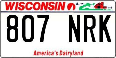 WI license plate 807NRK