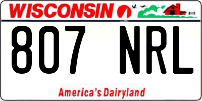 WI license plate 807NRL