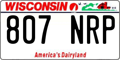 WI license plate 807NRP