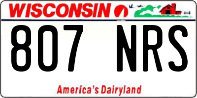 WI license plate 807NRS