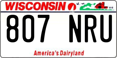 WI license plate 807NRU