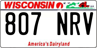 WI license plate 807NRV