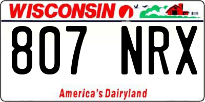 WI license plate 807NRX