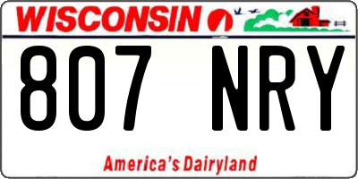 WI license plate 807NRY