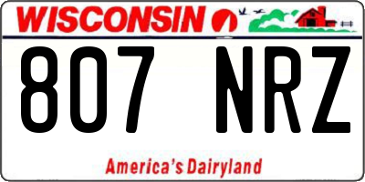 WI license plate 807NRZ