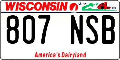 WI license plate 807NSB
