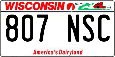 WI license plate 807NSC