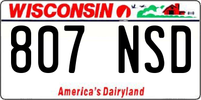 WI license plate 807NSD