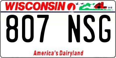 WI license plate 807NSG