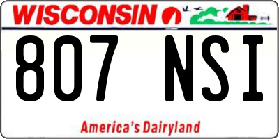 WI license plate 807NSI