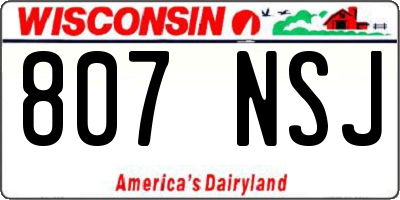 WI license plate 807NSJ