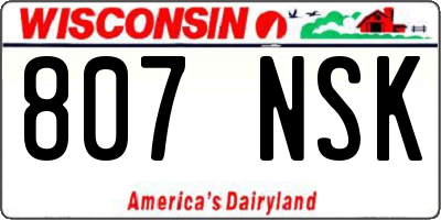 WI license plate 807NSK