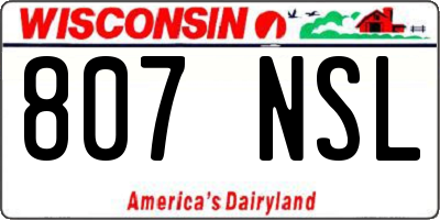 WI license plate 807NSL