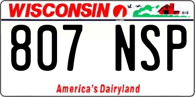 WI license plate 807NSP