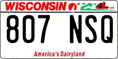 WI license plate 807NSQ