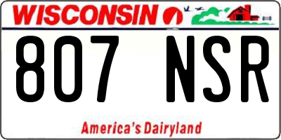 WI license plate 807NSR
