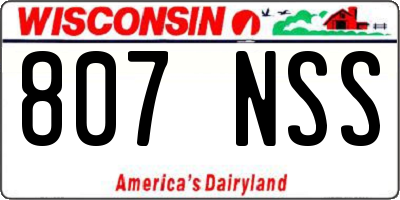 WI license plate 807NSS