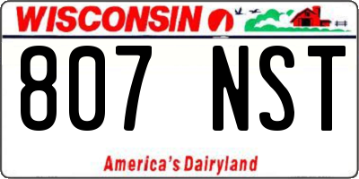 WI license plate 807NST