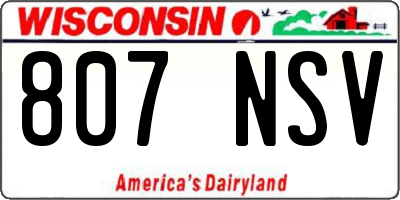 WI license plate 807NSV