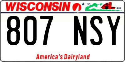 WI license plate 807NSY