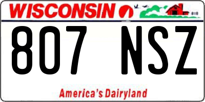 WI license plate 807NSZ