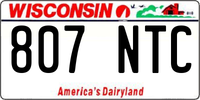 WI license plate 807NTC