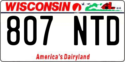 WI license plate 807NTD