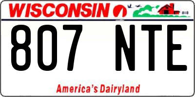 WI license plate 807NTE