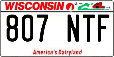 WI license plate 807NTF