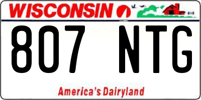 WI license plate 807NTG