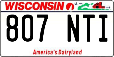 WI license plate 807NTI