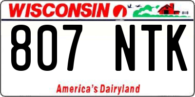 WI license plate 807NTK