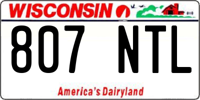 WI license plate 807NTL