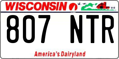 WI license plate 807NTR