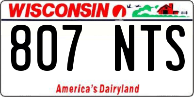 WI license plate 807NTS