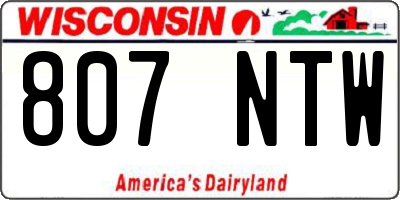 WI license plate 807NTW
