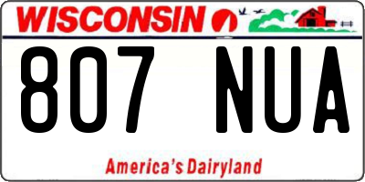 WI license plate 807NUA