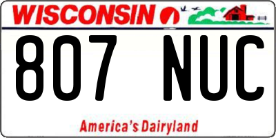 WI license plate 807NUC