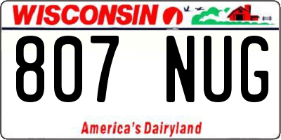 WI license plate 807NUG