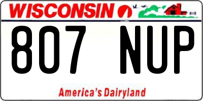 WI license plate 807NUP