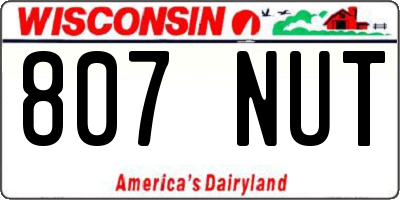 WI license plate 807NUT