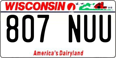WI license plate 807NUU