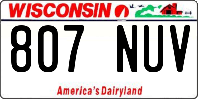 WI license plate 807NUV